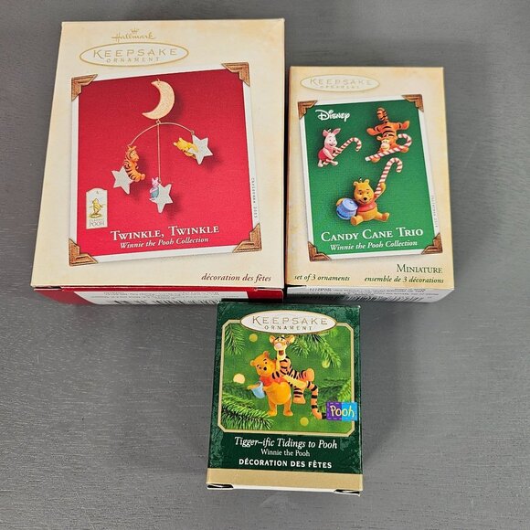 Vintage Hallmark Keepsake Ornament Winnie the Pooh Collection Pack of 3 New with - Picture 1 of 8